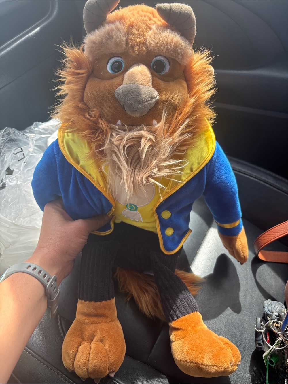 Disney Beauty and the Beast Plush Beast in Blue Jacket - Brown